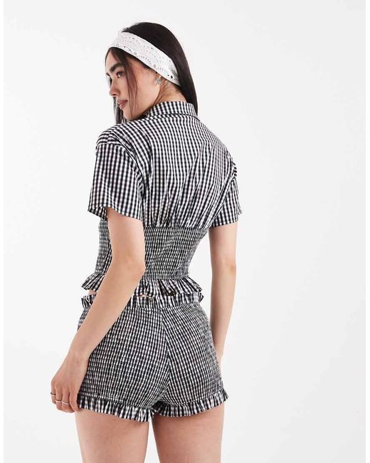 Daisy Street Black Shirred Detail Shirt