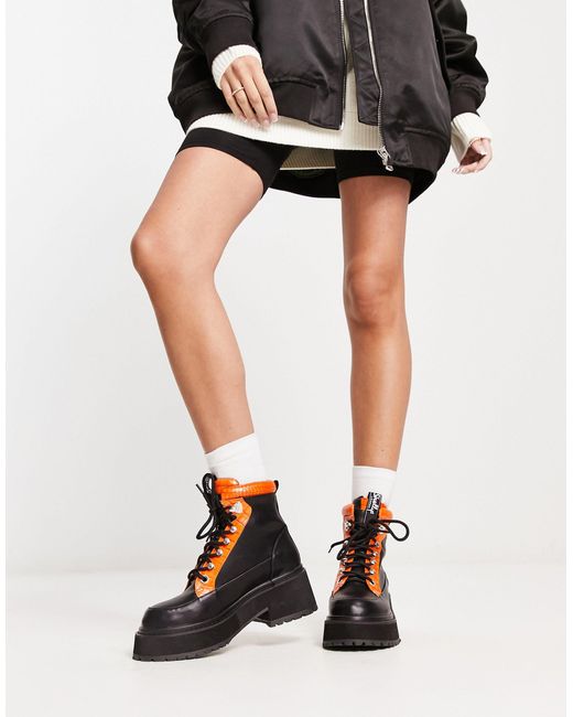 Shellys London Aster Chunky Combat Boots in Black | Lyst Canada