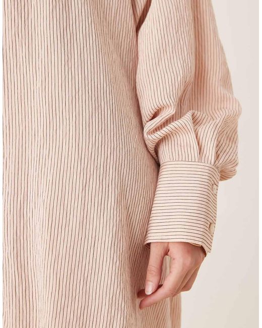 ASOS Natural Poplin Oversized Mini Shirt Dress