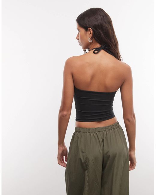 Collusion Black Keyhole Halter Top