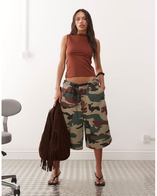 Weekday Brown Annie Sleeveless Boat Neck Top