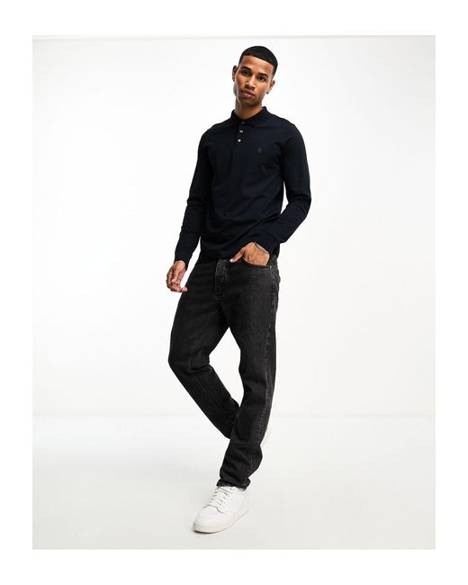 French Connection Blue Long Sleeve Polo for men