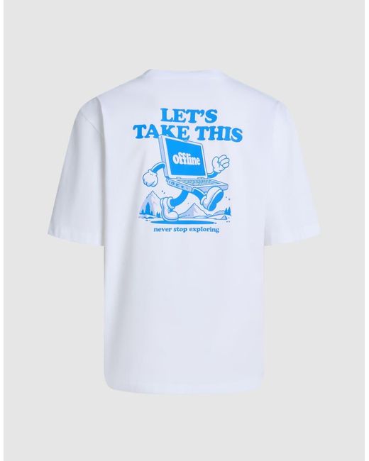 The North Face White M Explore Ss Tee Oversized for men