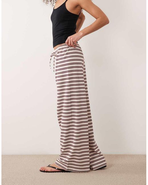 Gina Tricot Red Supersoft Jersey Wide Leg Trousers With Drawstring Waist