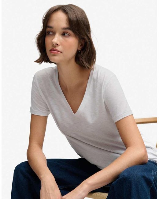 Superdry White Studios Slub Embroidered T-Shirt