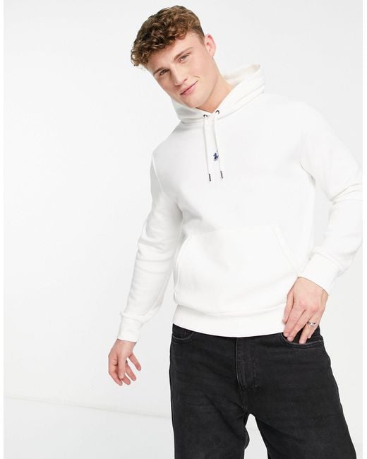 Polo Ralph Lauren Icon Central Logo Hoodie in White for Men | Lyst
