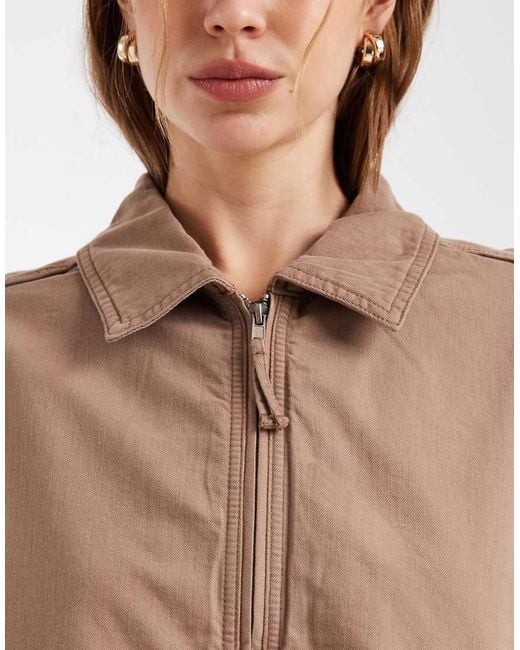 ASOS Natural Washed Cotton Bomber Jacket
