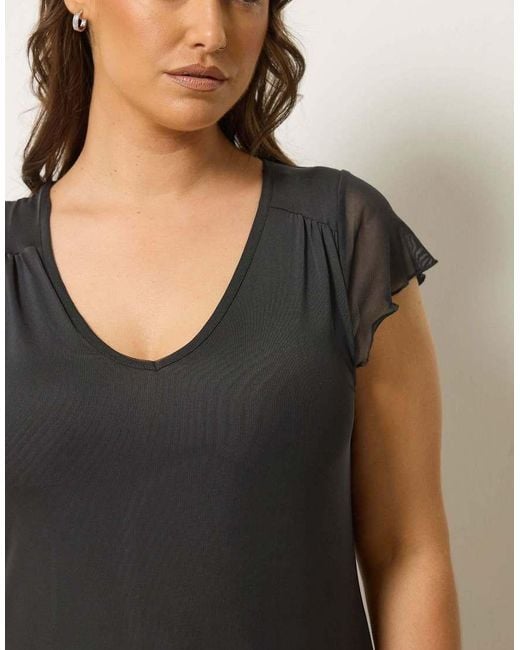 Yours Clothing Black Cap Sleeve Maxi Dress