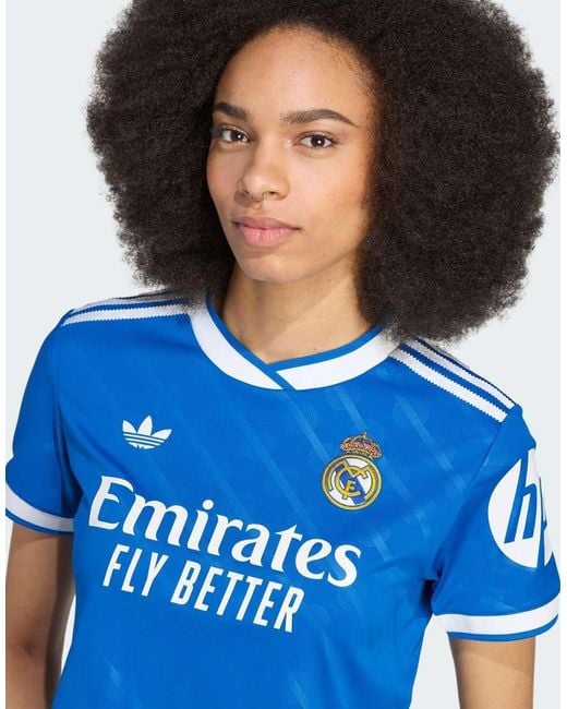 Adidas Blue Real Madrid 25/26 Cropped Third Jersey