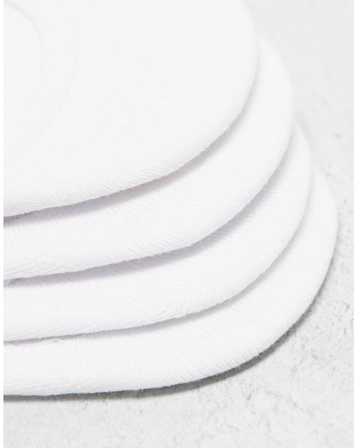 Pieces White 4 Pack Footsie Invisible Socks