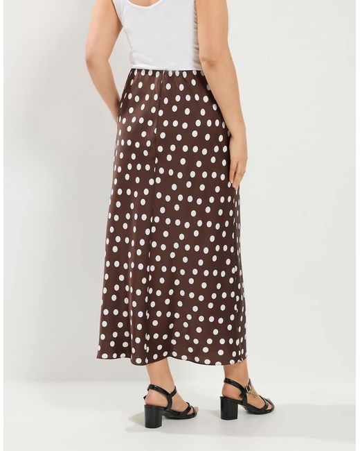 Yours Clothing Red Polka Dot Maxi Satin Skirt