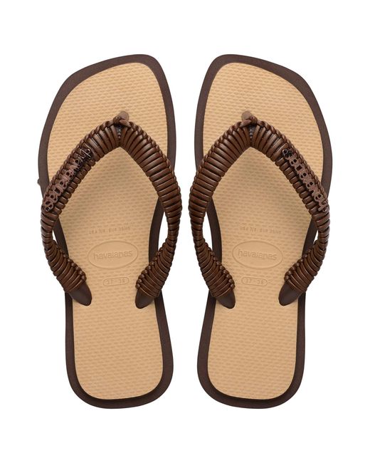 Havaianas Natural Square Toe Flip Flops