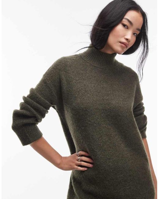 SELECTED White Roll-Neck Knitted Dress