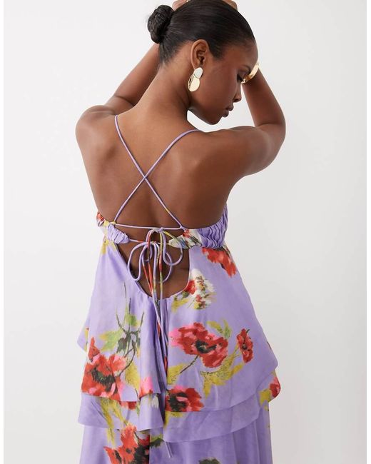 ASOS Purple Double Layer Maxi Dress