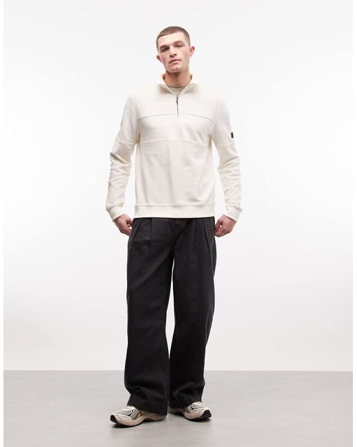 Barbour White Kaspian Half Zip Logo Sweatshirt for men