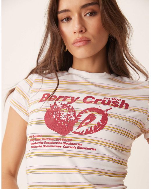 ASOS Pink Stripe Baby Tee With Graphic