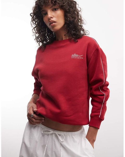 Nike Red Studio Fleece Mid-Weight Athletic Dept Sweat