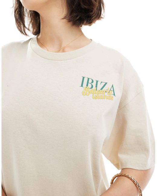 Miss Selfridge White Summer Ibiza Graphic Tee
