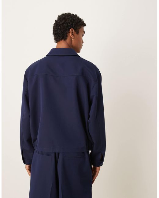 ASOS Blue Smart Co-ord Oversized Blouson Jacket for men