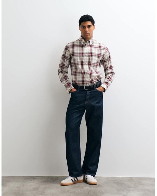Gant Gray Regular Fit Check Poplin Shirt for men