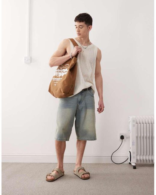 Top Blanco Hueso Sin Mangas De Punto Calado De Weekday de hombre de color Natural