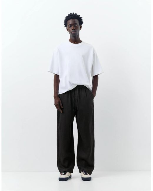 Pantalon en lin pur Pull&Bear pour homme en coloris Gray