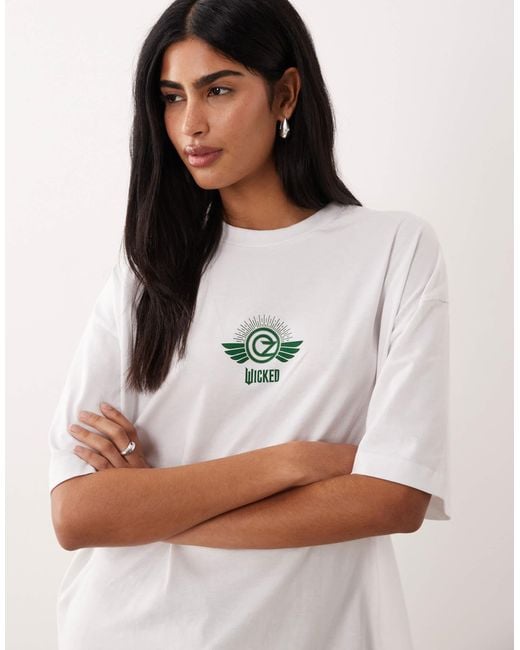 ASOS Gray Oversized T-shirt With Wicked Print