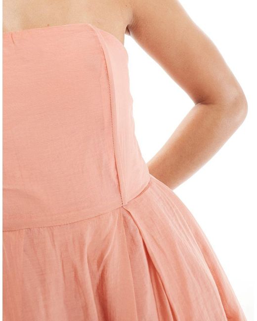 True Decadence Pink Strapless Midi Dress