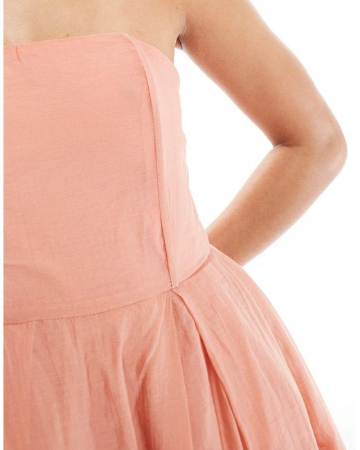 True Decadence Pink Strapless Midi Dress