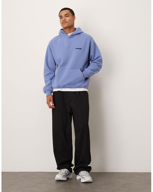 Sweat à capuche avec poche avant et logo sur la poitrine Abercrombie & Fitch pour homme en coloris Blue