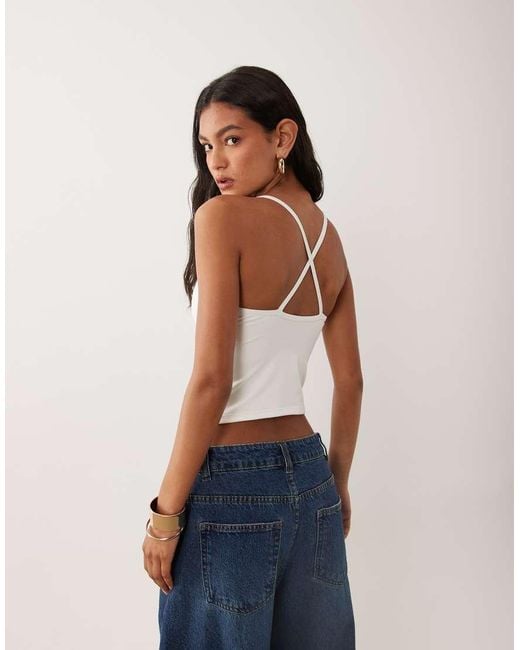 Cotton On White Active Ultra Soft Tri Crossback Cami