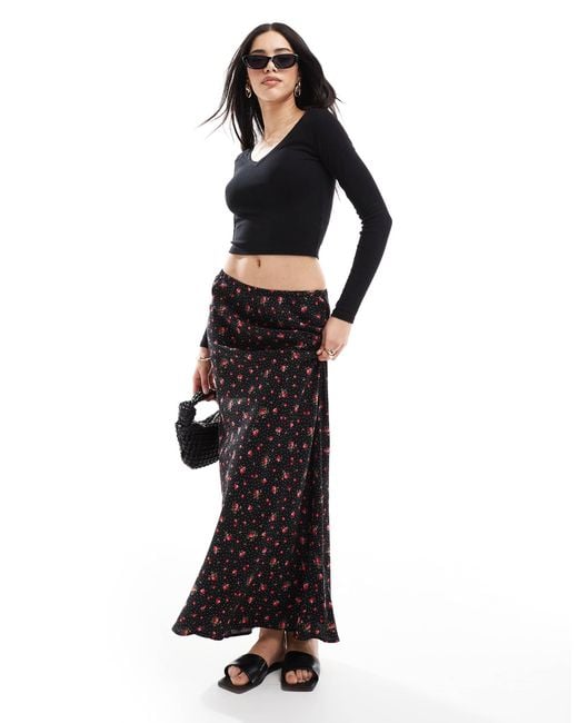 Miss Selfridge White Spun Bias Maxi Skirt