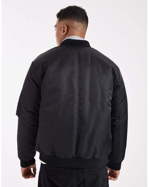 Chaqueta Bomber Negra Con Bolsillo Ma1 De ASOS de hombre de color Blue