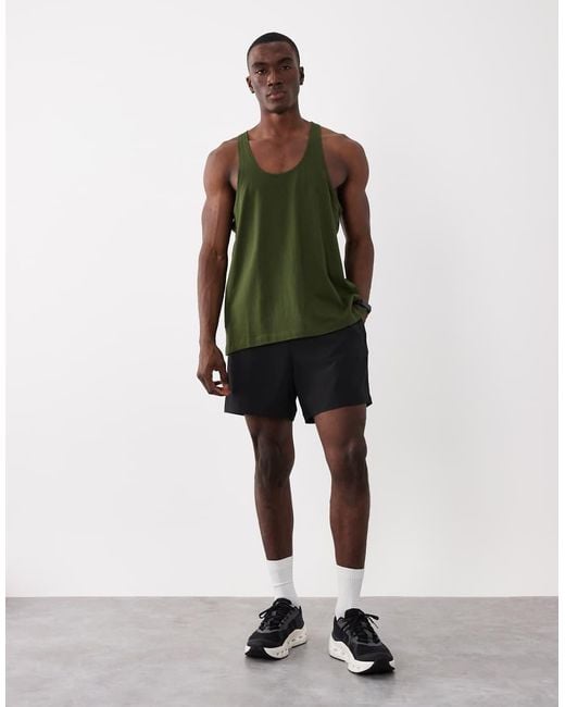 4505 Green Icon Cotton Stringer Vest With Quick Dry Finish for men