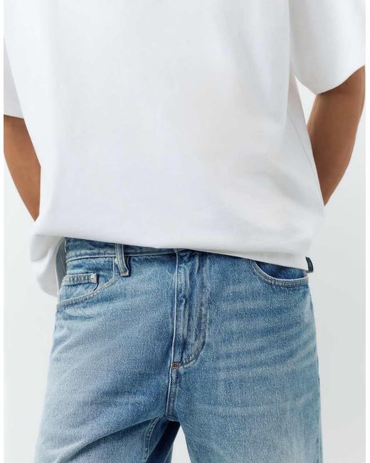 Pull&Bear Blue Straight-Leg Jeans for men