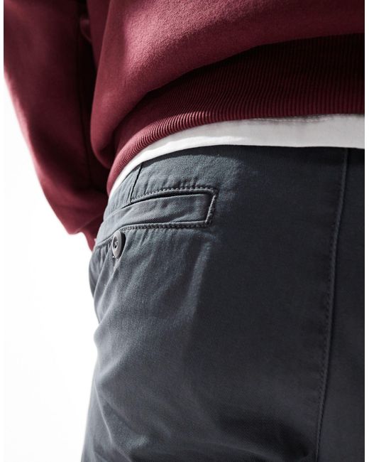 Pantalon chino classique en tissu rigide - anthracite foncé délavé ASOS pour homme en coloris Red