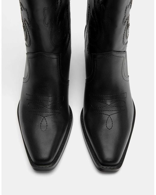 Pull&Bear Black – cowboystiefel