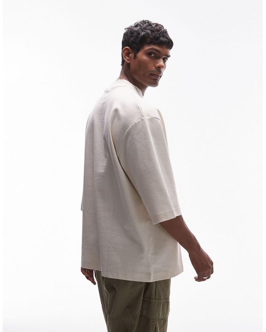 T-shirt oversize épais Topman pour homme en coloris White