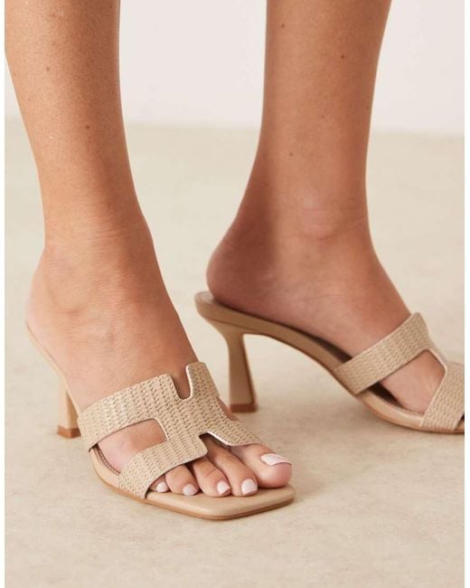 Raid Natural Zelda Kitten Heeled Mule Sandals