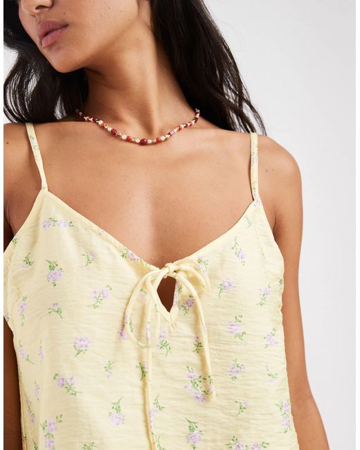 Pieces Natural Tie Front Cami Top