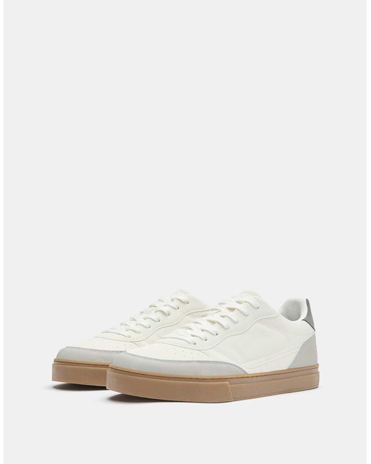 Pull&Bear – basic-sneaker mit detail in White für Herren