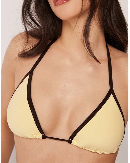 Calzedonia Natural Triangle Bikini Top Bicolor Piping