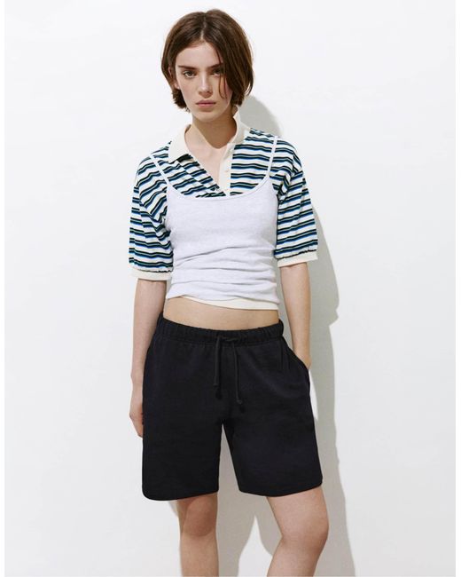 Pull&Bear White – bermudashorts
