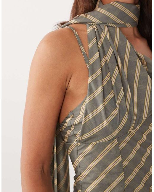 ASOS Brown Stretch Chiffon Scarf Wrap Top