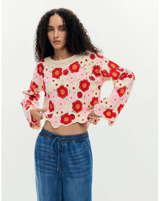 Desigual Blue Crochet Top