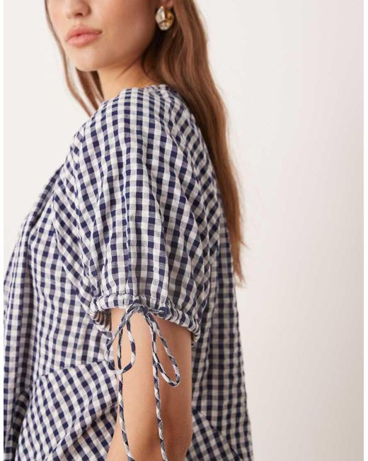 Free People Gray Farley Gingham Tunic Dress