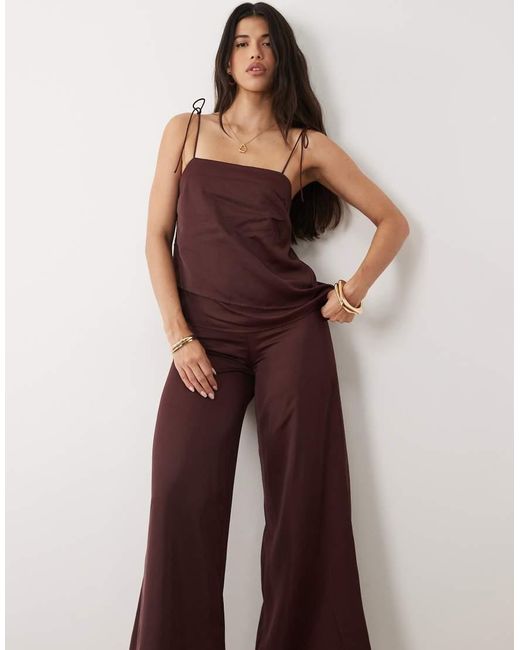 ASOS Brown Double Layer Jumpsuit