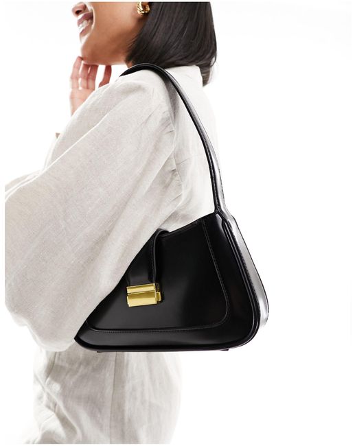 Mango Shoulder Clasp Bag in Black Lyst UK