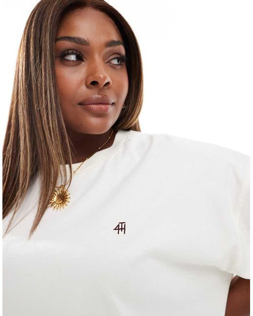 T-Shirt Oversize Crema Con Stampa Di Parigi Sul Retro di 4th & Reckless in White