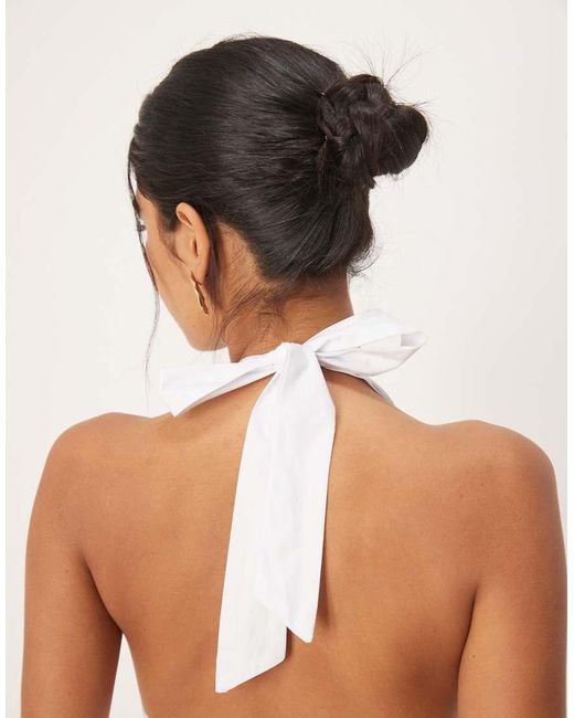 Vestito Lungo Stile Corsetto Allacciato Al Collo E Con Scollo Profondo di SNDY'S in Natural